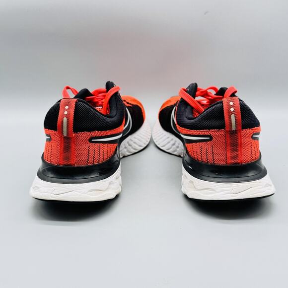 Nike Shoes Mens 9 Red Black React Infinity Flyknit Running Athletic Sneakers - Picture 8 of 13